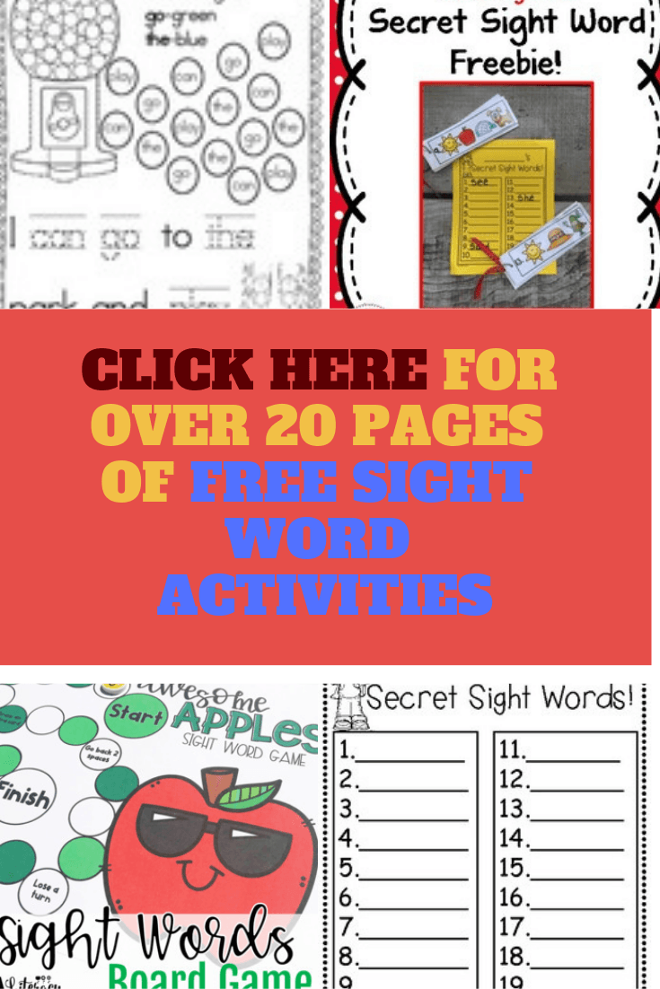 Free Sight Word Worksheets For PreK And Kindergarten Kindermomma