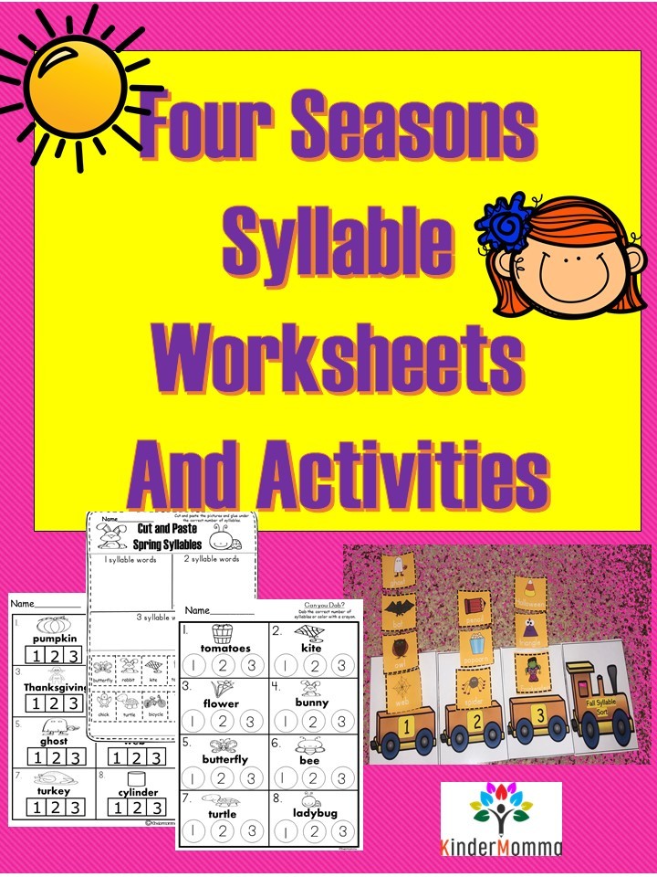 syllable activity bundle for kindergarten kindermomma com