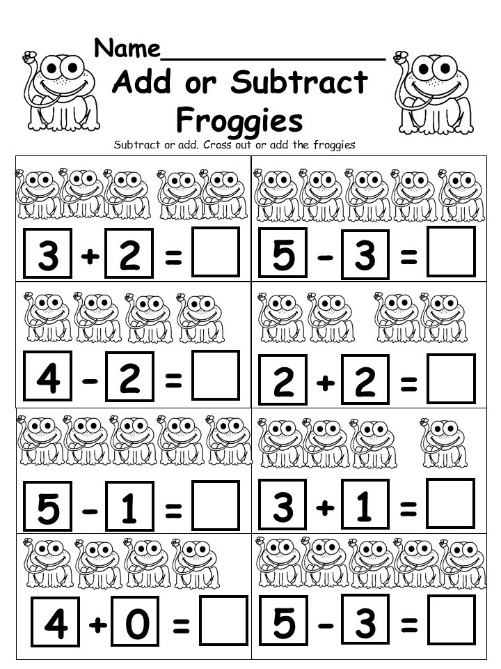 free addition and subtraction worksheet kindermomma com