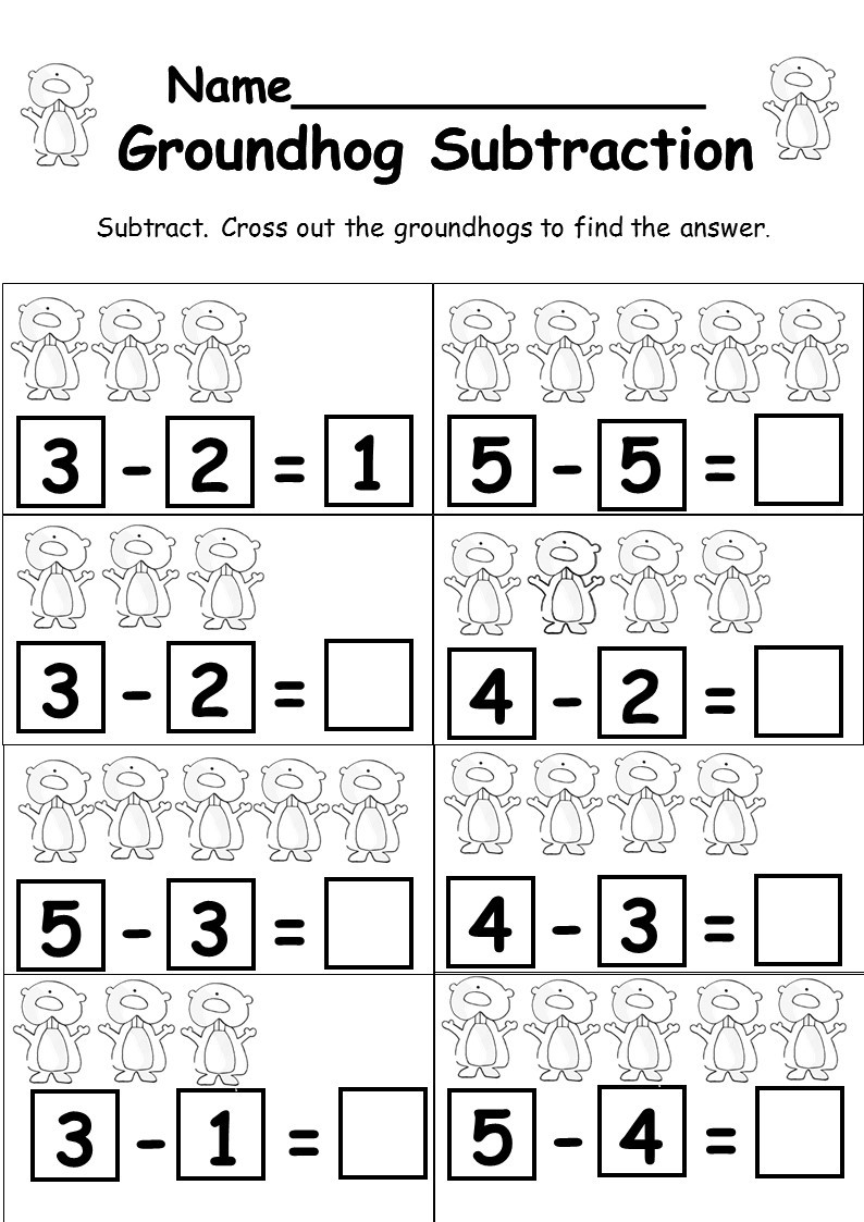 Free Kindergarten Subtraction Worksheet Kindermomma