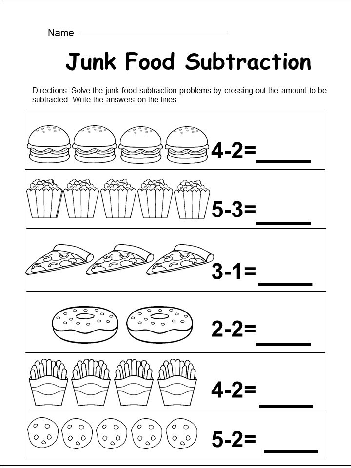 subtraction worksheets for kindergarten free printables