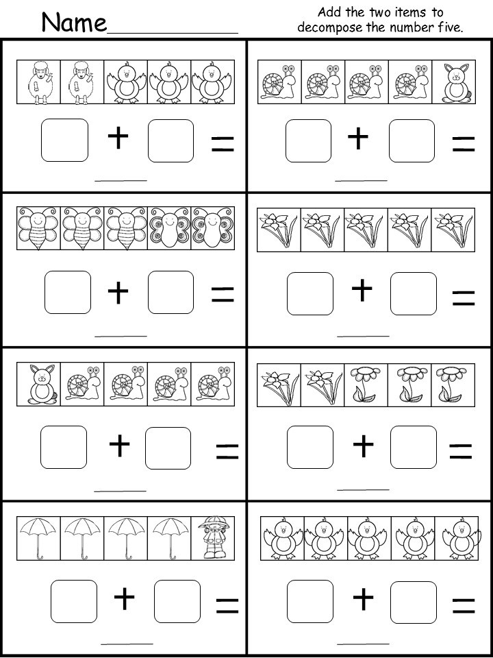 Composing Numbers To 5 Kindergarten