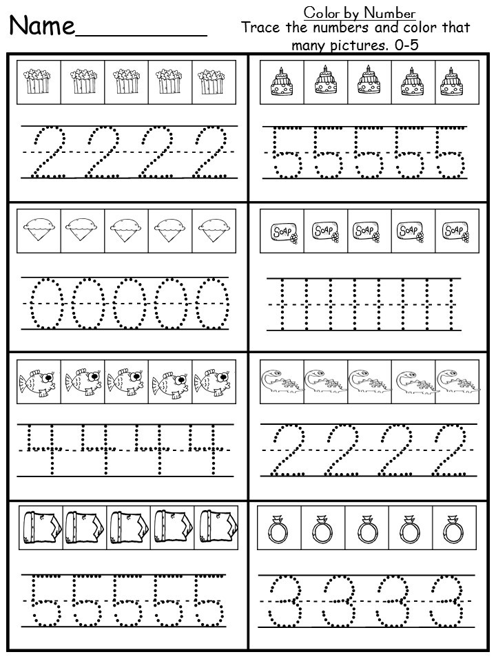 Tracing Numbers Printable Worksheets