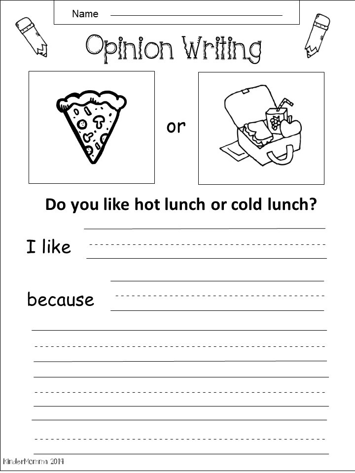 First Grade Opinion Writing Prompts And Worksheets