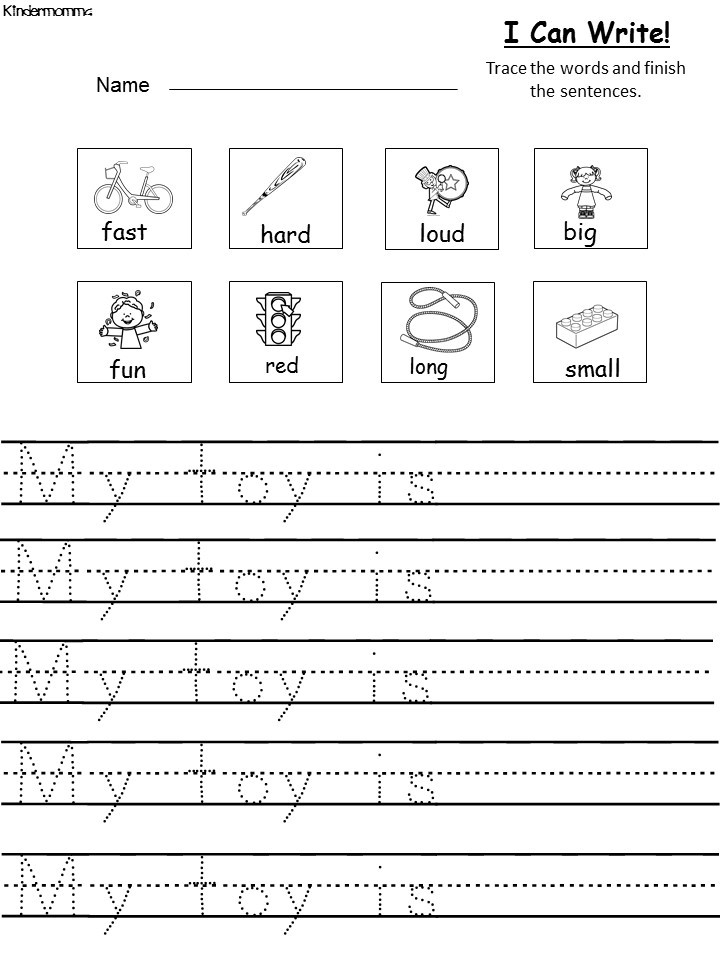 Free Downloadable Writing Worksheet - kindermomma.com