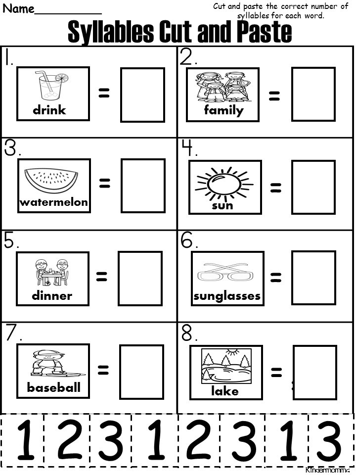 syllable practice worksheets kindergarten