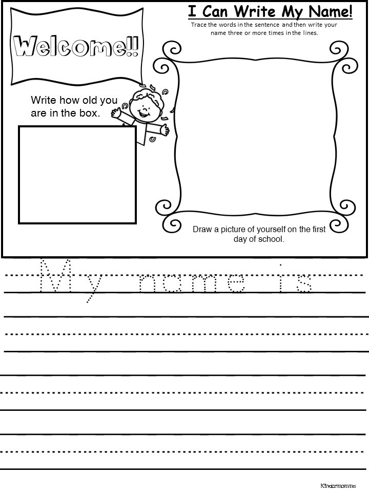Free Printable First Day Of Kindergarten Worksheets