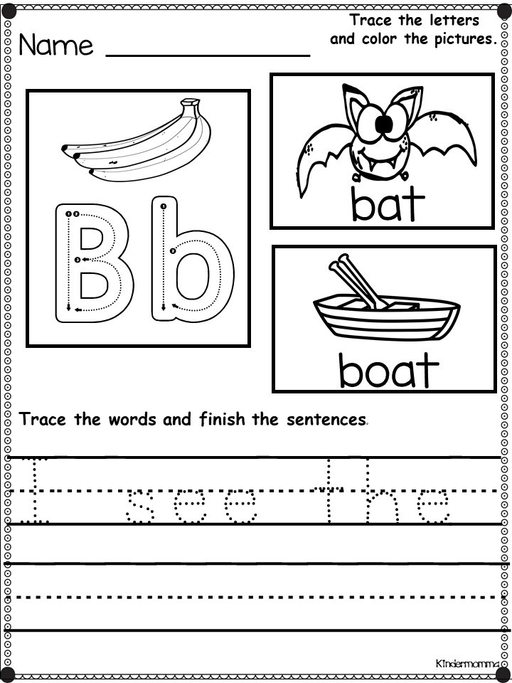 Free Language Arts Worksheets For Kindergarten Printable Kindergarten 